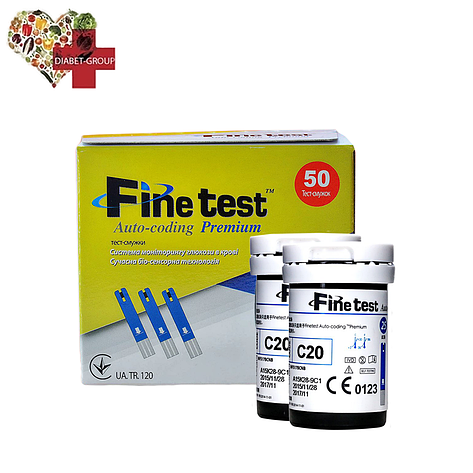 Тест-смужки Finetest premium 50 шт. у 2 флаконах по 25 шт. у пакованні, фото 1