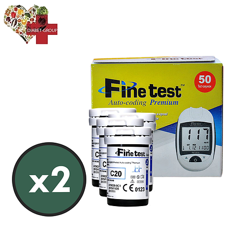 Тест-смужки Finetest premium 100 шт. у 4 флаконі по 25 шт. в пакованні, фото 1