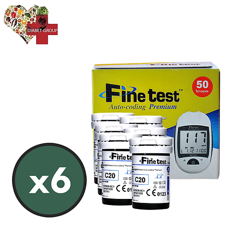 Тест-смужки Finetest premium 300 шт. у 12 флаконах по 25 шт. в пакованні, фото 1