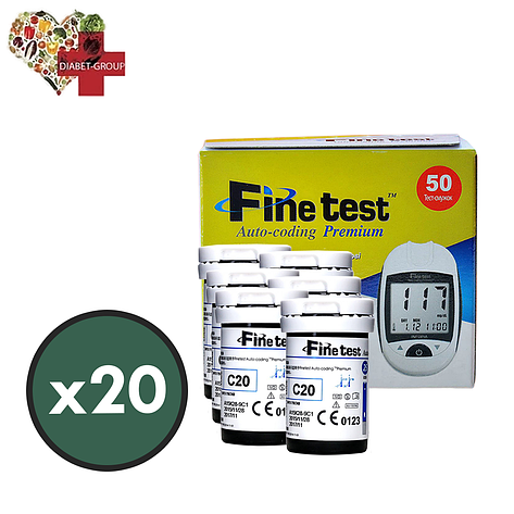 Тест-смужки Finetest premium 1000 шт. у 40 флаконах по 25 шт. в пакованні, фото 1