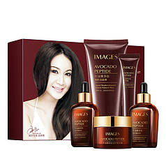 Набір IMAGES Beauty Avocado Peptide 5в1 крем для догляду за обличчям із пептидами авокадо відновлювальний