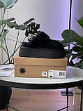 Уги жіночі Ugg Funkette Slipper Platform Black чорний замшеві короткі стильні капці, фото 3