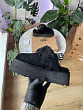 Уги жіночі Ugg Funkette Slipper Platform Black чорний замшеві короткі стильні капці, фото 6
