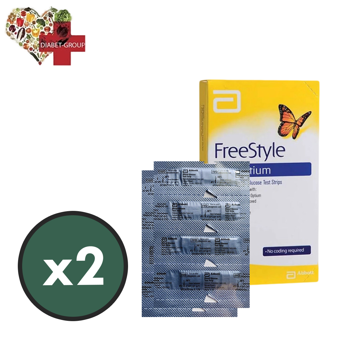 Тест смужки Фрі Стайл Оптіум (Freestyle Optium) 100 шт. в пластинках по 50 шт. в упаковці