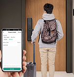 Розумний дверний замок з Wi-Fi, кодовий з відбитком пальця і ключ-картою, сірий, фото 6