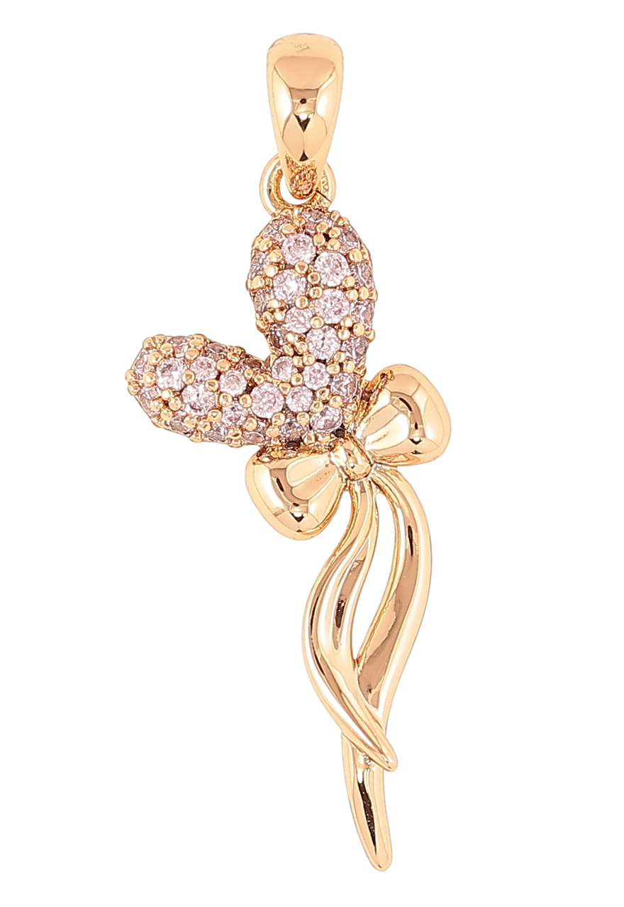 Кулон Xuping Позолота 18K «Сердечко з бантом» для ланцюжка до 5мм