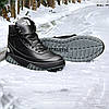 Чоловічі зимові шкіряні черевики, кросівки з натуральної шкіри чорні на хутрі для чоловіків на зиму, розмір 40 41 42 43 44 45, фото 4