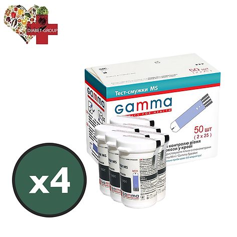 Тест-смужки GAMMA MS 200 шт. у 8 флаконах по 25 шт. в пакованні, фото 1