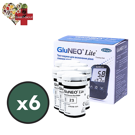 Тест-смужки GluNeo Lite 300 шт. у 12 флаконів по 25 шт. в пакованні, фото 1