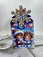 Новорічна картонна упаковка для цукерок 300-320гр (0795), Арт.57431