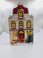 Новорічна подарункова картонна упаковка для
цукерок 700гр Будинок білий (0388.12), Арт.57433