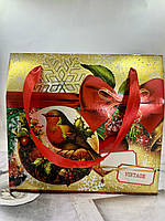 Новорічна картонна коробка для цукерок 1000гр Пташка 20*22*11.5 см (0793.3), Арт.57427