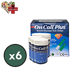 Тест-смужки On Call Plus 300 шт. в 12 флаконах по 25 шт. у пакованні