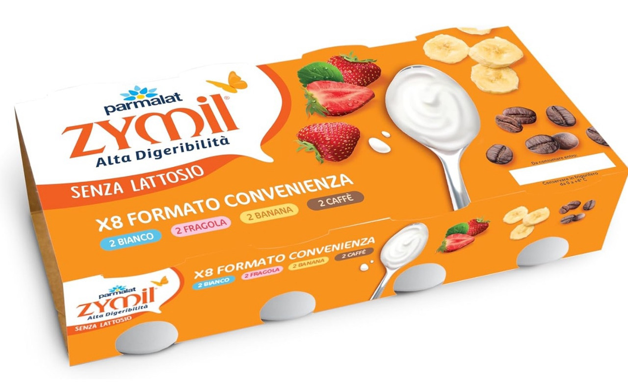 Йогурти фруктові без лактози Parmalat Zymil 8х125гр / 1кг