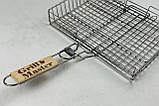 РЕШІТКА ДЛЯ ГРИЛЯ З НЕРЖАВІЙКИ ПОСИЛЕНА, МАЛЕНЬКА (30Х25) GRILLMASTER. Решітка для мангала, фото 2