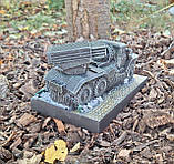 Статуетка Град 21-БМ з гіпсу ручної роботи - Військова техніка на подарунок, розмір 21х13х12 см, фото 7