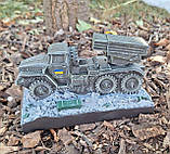 Статуетка Град 21-БМ з гіпсу ручної роботи - Військова техніка на подарунок, розмір 21х13х12 см, фото 6