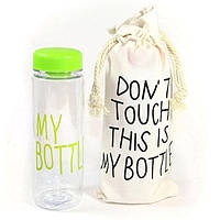 Пляшечка для води з лляним чохлом "My bottle", Free BPA, тритан, 500 мл. Термопляшка TRTAN