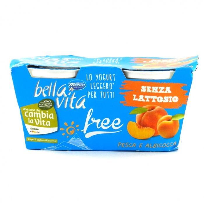 Йогурт без лактози персик та абрикос Bella Vita 2х125гр