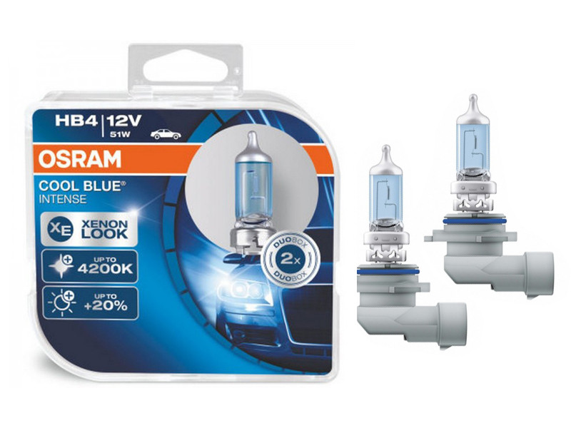 Комплект галогенових ламп Osram 9006CBI Cool Blue Intense HB4 51W 12V P22d 10X2 HardDuopet
