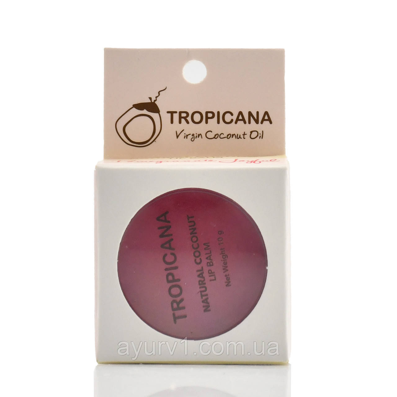 Бальзам для губ з кокосовою олією, Tropicana, Natural Coconut Lip Balm, mulberry cheerful, 10 гр