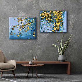 Набір картин за номерами з металевими фарбами Riviera Blanca Осіннє мереживо (ITR-089) 2 шт в наборі