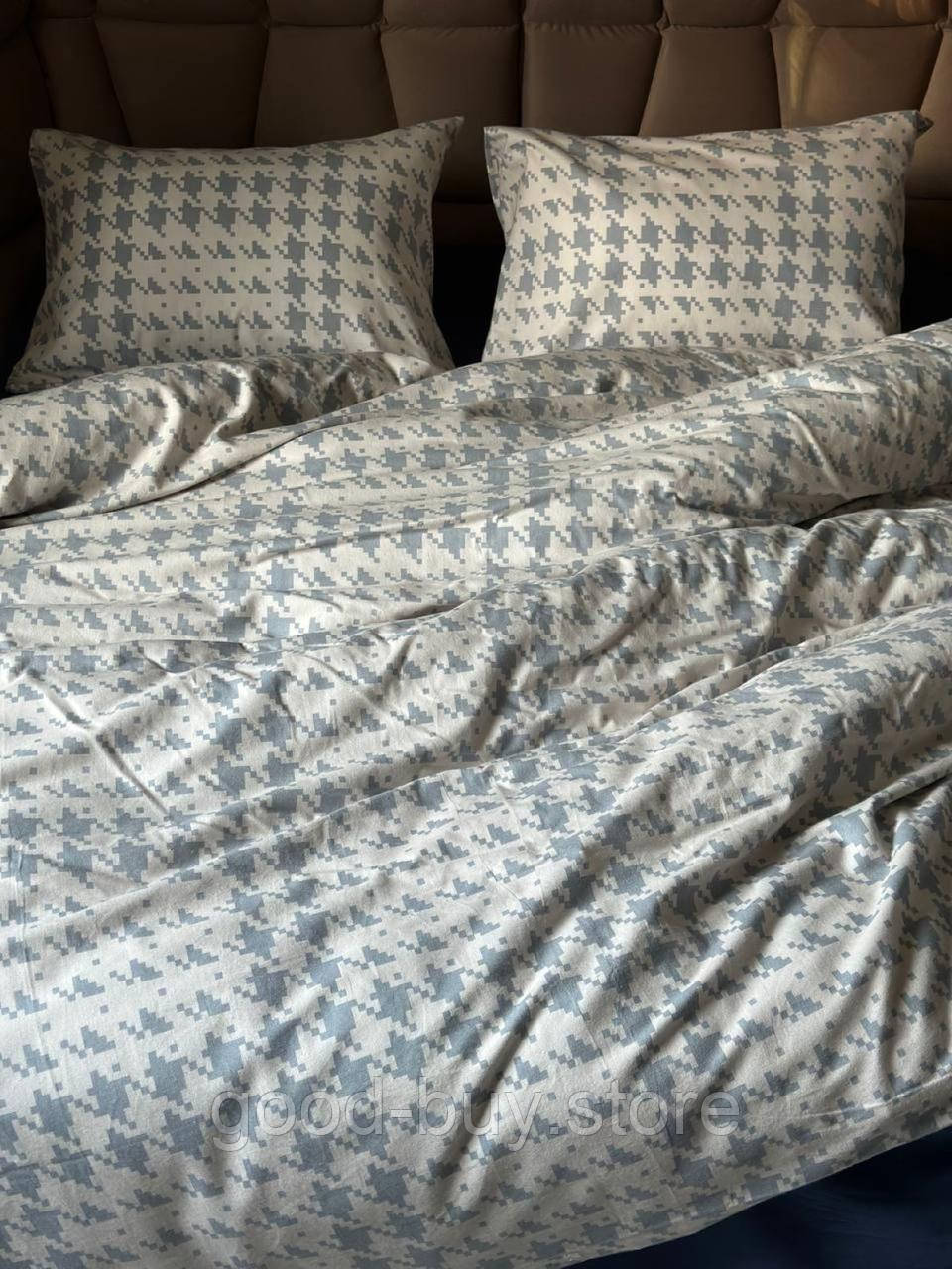 Постільна білизна First Choice фланель Sadora beige полуторна 160х220, фото 1