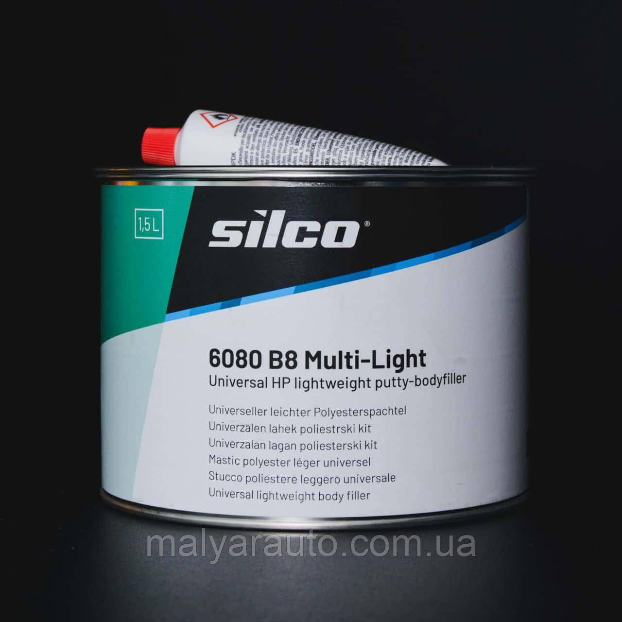 Шпаклівка поліефірна універсальна легка SILCO 6080 B8 Multi-Light, бежева, 1,5л
