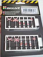 Аксесуари для моделі — набір дорожніх знаків " наближення до залiзничного переiзду", масштаб 1/87, H0