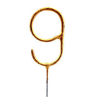 Бенгальська свічка-цифра "9" золота (16 см) 1 шт