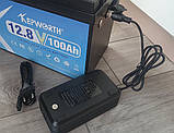 Акумулятор LiFePo4, 12V 100А батарея Kepworth з зарядним пристроєм, літій залізо фосфат BMS battery, фото 7