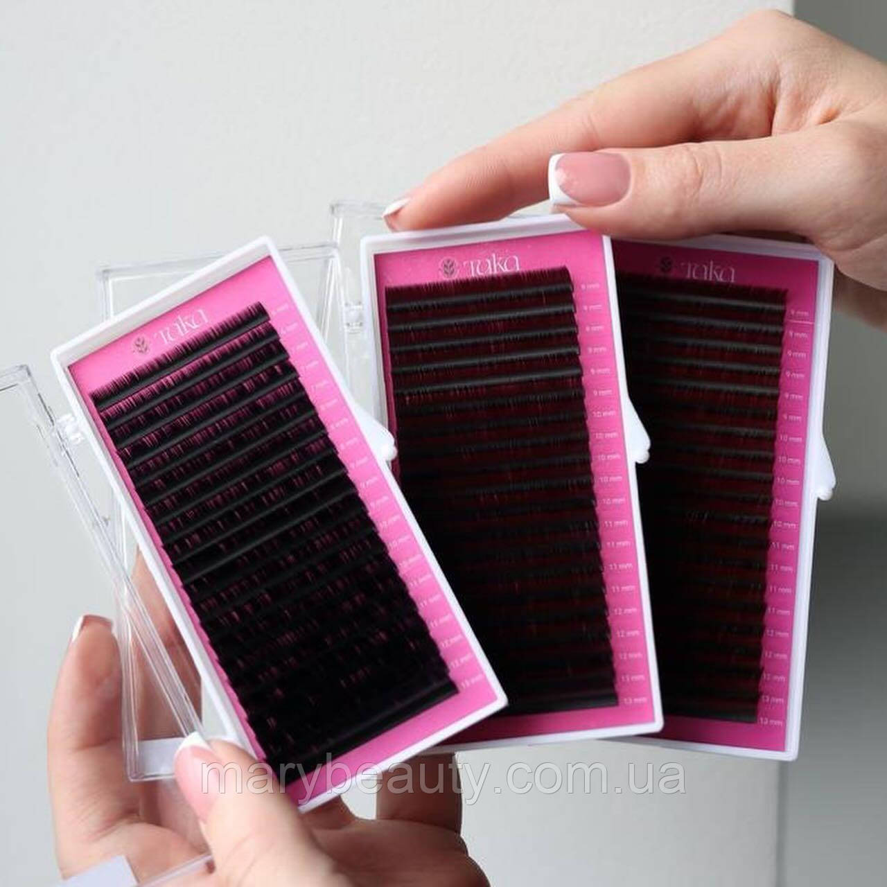 Вії чорні ТАКА C 0.07 (6-13), фото 1