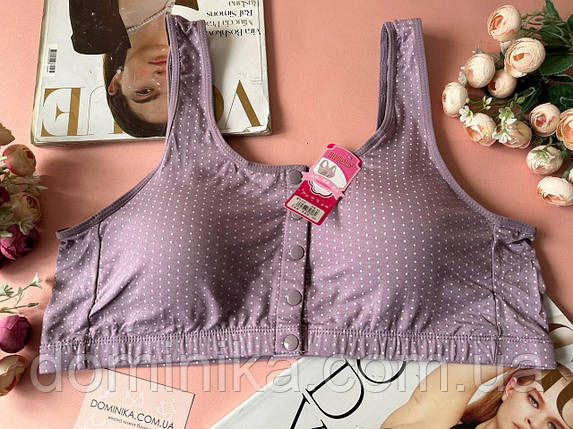 4XL Фіолетовий безшовний топ без кісточок із застібкою спереду, фото 1