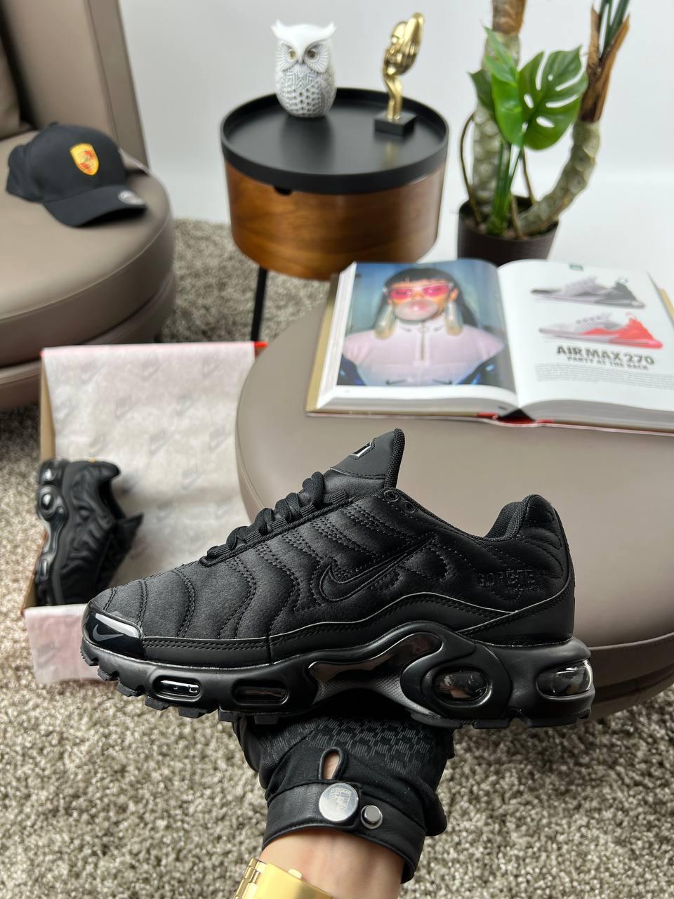 Чоловічі кросівки Nike Air Max Tn Plus Black, кеди Найк текстиль водонепроникний єврозима. Чоловіче взуття