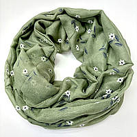 Весняний жіночий шарф хомут - снуд. Легкий бавовняний натуральний шарф снуд