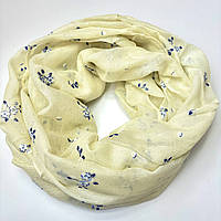 Весняний жіночий шарф хомут - снуд. Легкий бавовняний натуральний шарф снуд Лимонний