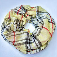 Брендовий шарф снуд Burberry. Жіночий м'який баф на весну і осінь Лимонний