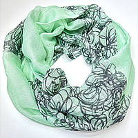 Натуральний жіночий весняний шарф снуд. Турецький бафф із м'якої віскози М'ятний