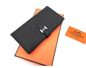 Жіночий чорний шкіряний гаманець (H-5123) Lux