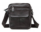 Чоловіча сумка месенджер Leather Collection (1108) чорна шкіряна, фото 2