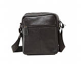 Чоловіча сумка месенджер Leather Collection (1108) чорна шкіряна, фото 3