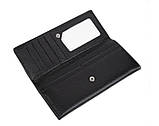 Жіночий зручний шкіряний гаманець (1031) чорний, фото 3