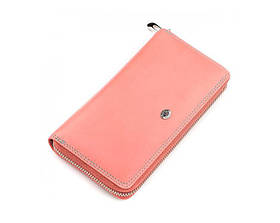 Жіночий шкіряний рожевий гаманець (717)