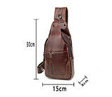 Чоловіча сумка на груди (слінг) Leather Collection (371) brown, фото 4