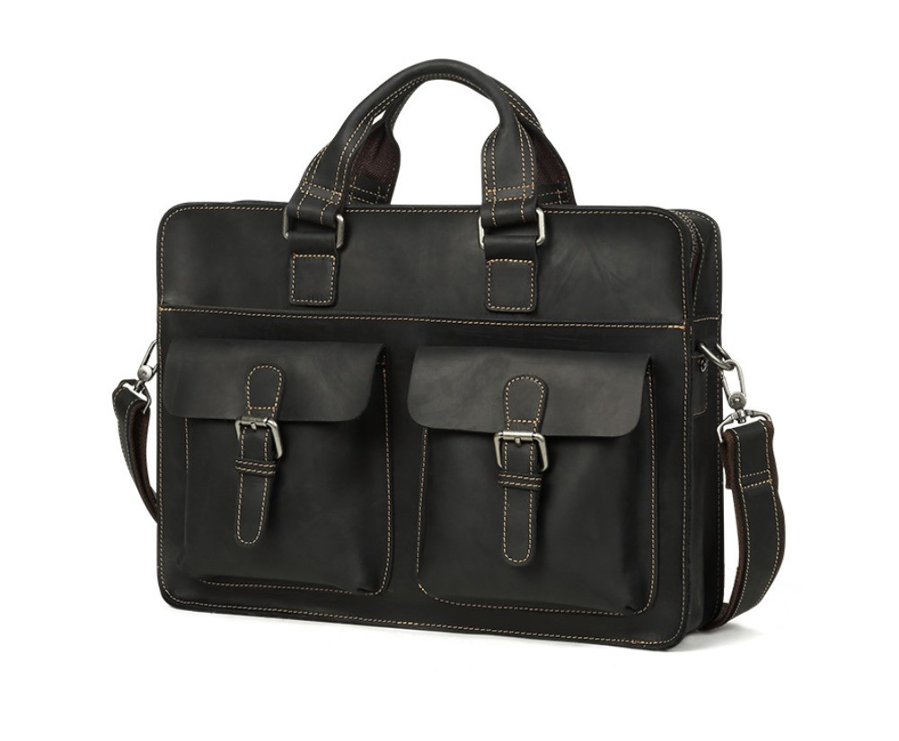 Чоловіча шкіряна сумка портфель Wild Leather (262) чорна