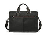 Чоловіча шкіряна сумка портфель Wild Leather (262) чорна, фото 4