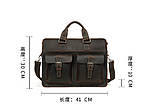 Чоловіча шкіряна сумка портфель Wild Leather (262) чорна, фото 6