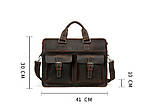 Чоловіча шкіряна сумка портфель Wild Leather (262) чорна, фото 7