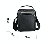 Чоловіча сумка через плече Leather Collection (5033) шкіряна чорна, фото 4