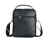 Чоловіча сумка через плече Leather Collection (5033) шкіряна чорна, фото 5